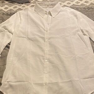 Chic White Button-Down Swim Coverup